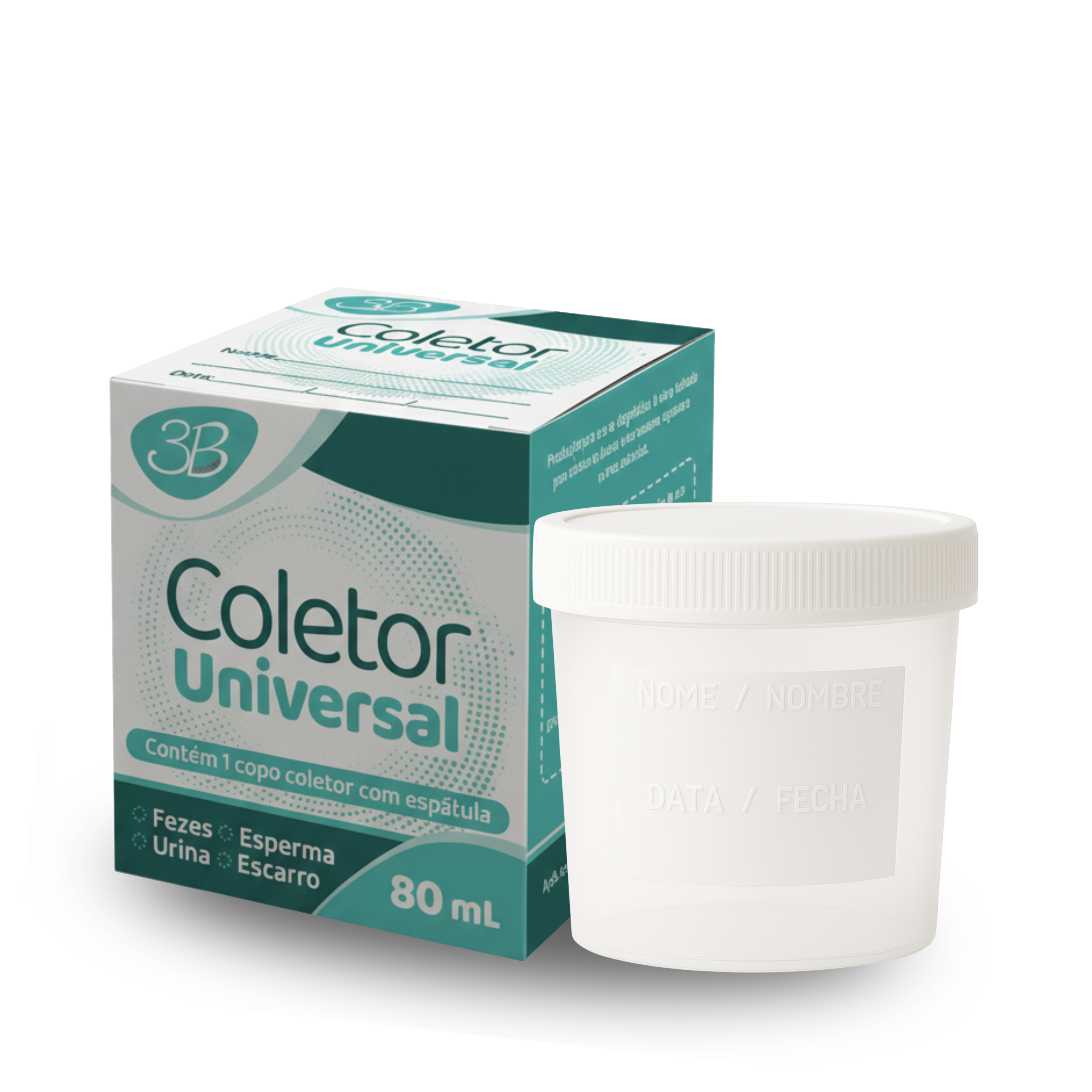 COLETOR UNIVERSAL  BRANCO TAMPA BRANCA 80ml