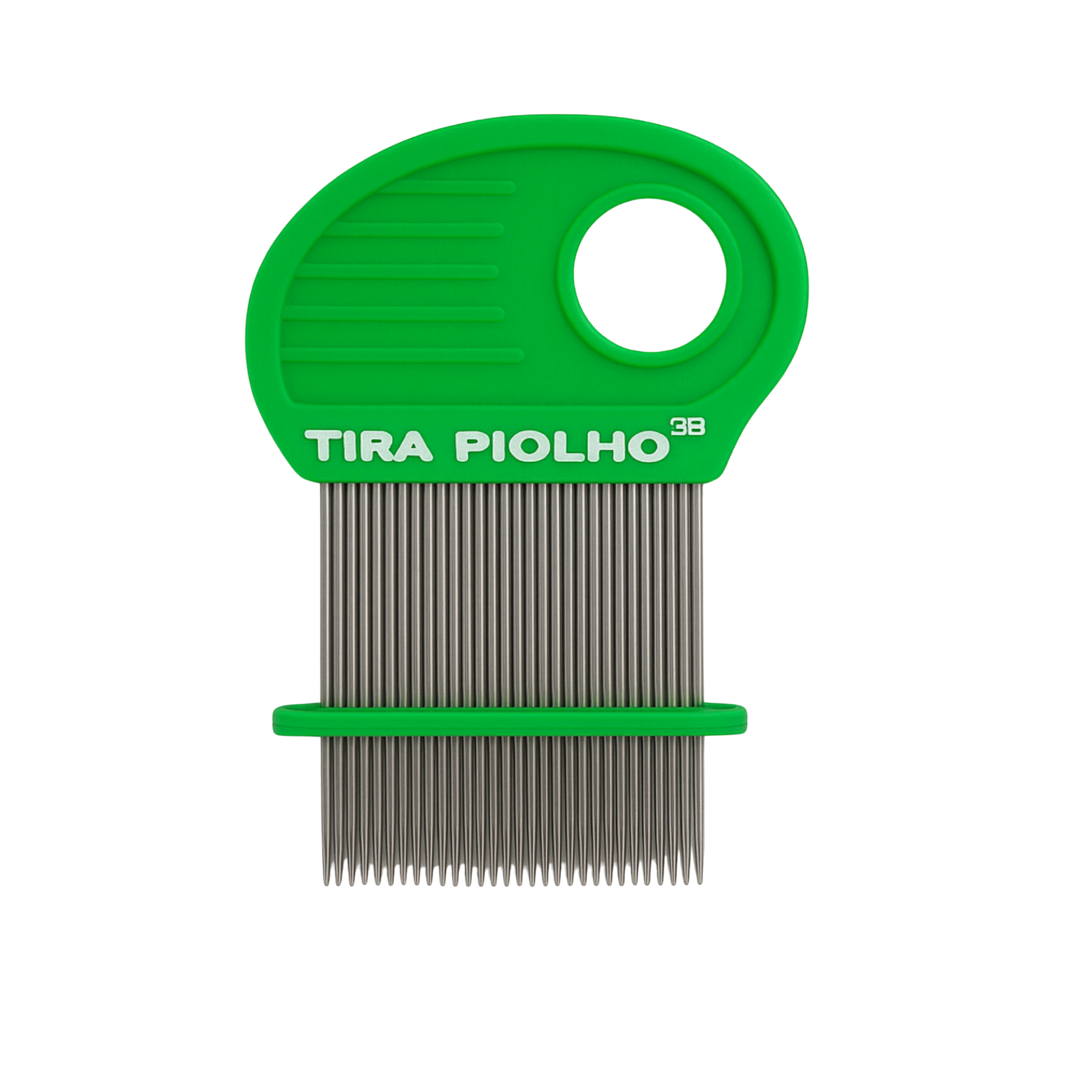 PENTE DE AÇO TIRA PIOLHO 3B COM LUPA VERDE